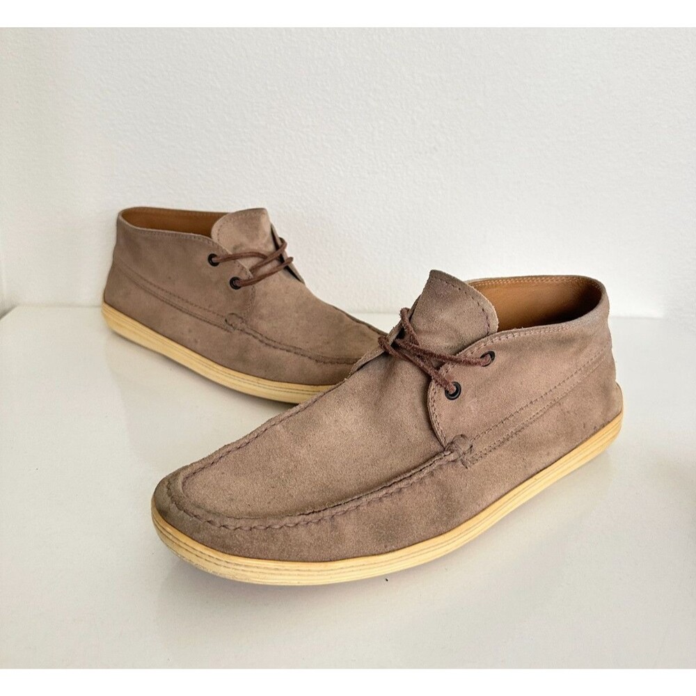 Tod's Suede Chukka Boot Sneaker Desert Tan Lace Up Leather Italy Men's Size 10.5